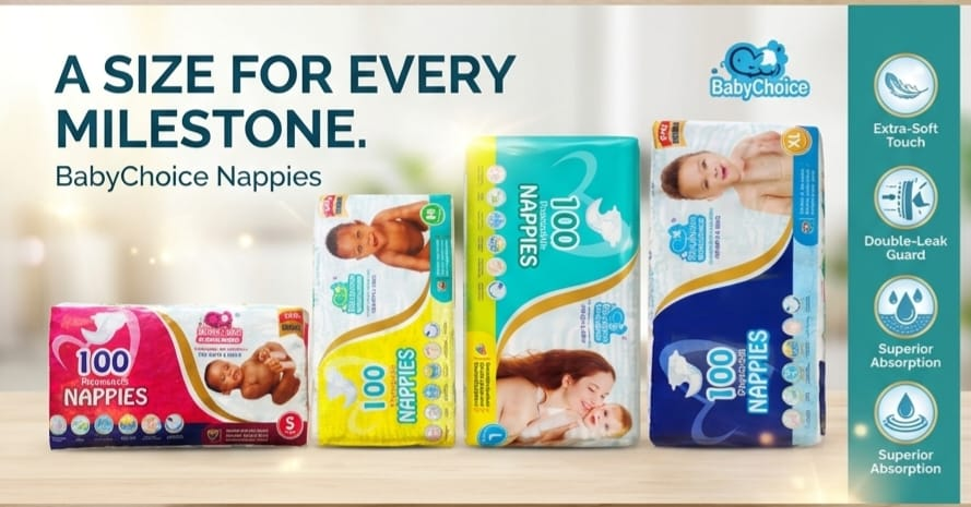 BabyChoice nappies available in different sizes
